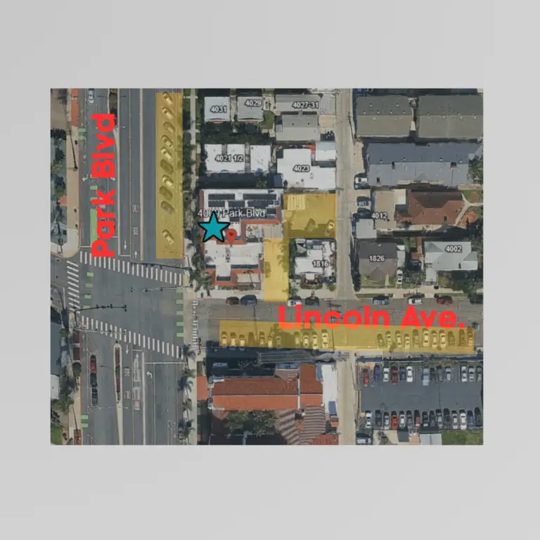 Parking layout and directions for Glaskyn Aesthetics in San Diego